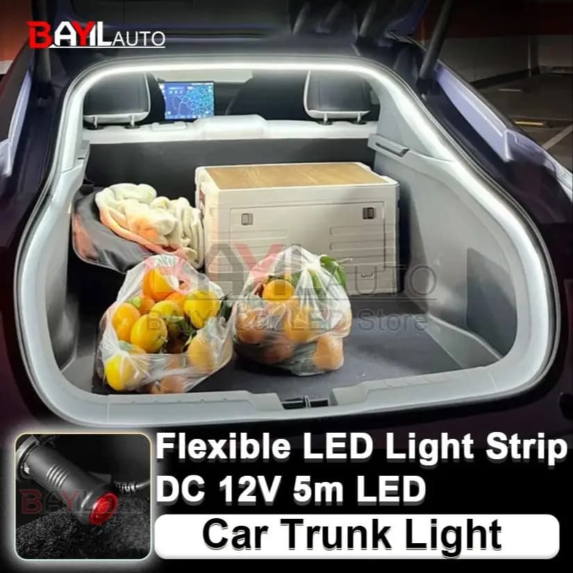 Luce per bagagliaio di un'auto Illuminazione ambientale modificata 12V 5M Striscia LED flessibile Luce per atmosfera Lampada decorativa impermeabile Accessori per auto