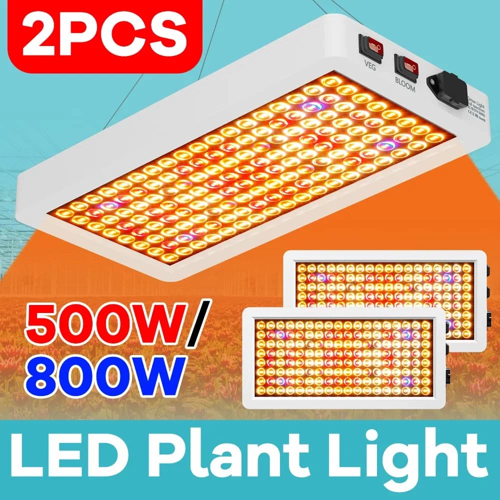 2PCS 800W LED Cultiva The Mirror Lamp Complete Plant Light 500W Serra Interior Hydroponic Lamps 110V Garden Flower Filling Lights