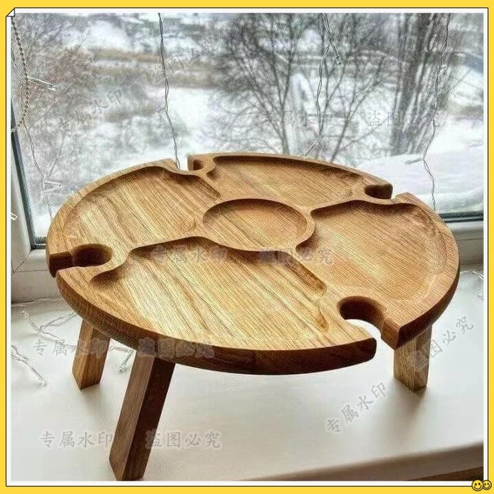 New wooden folded legs dried fruit, fruit plate, wine rack fruit plate, wooden paulownia fruit plate Japanese tea plate
