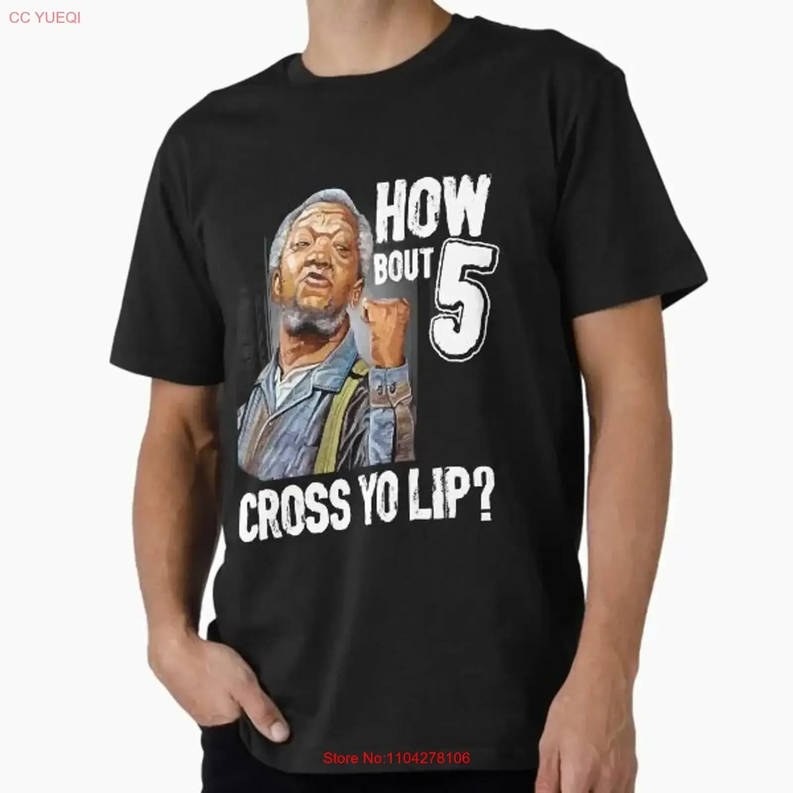 5 cross you lip Sanford and son tv Made in USA Mens T Shirt S to 5XL vintage Washed Breathable graphic Comfortable streetwear