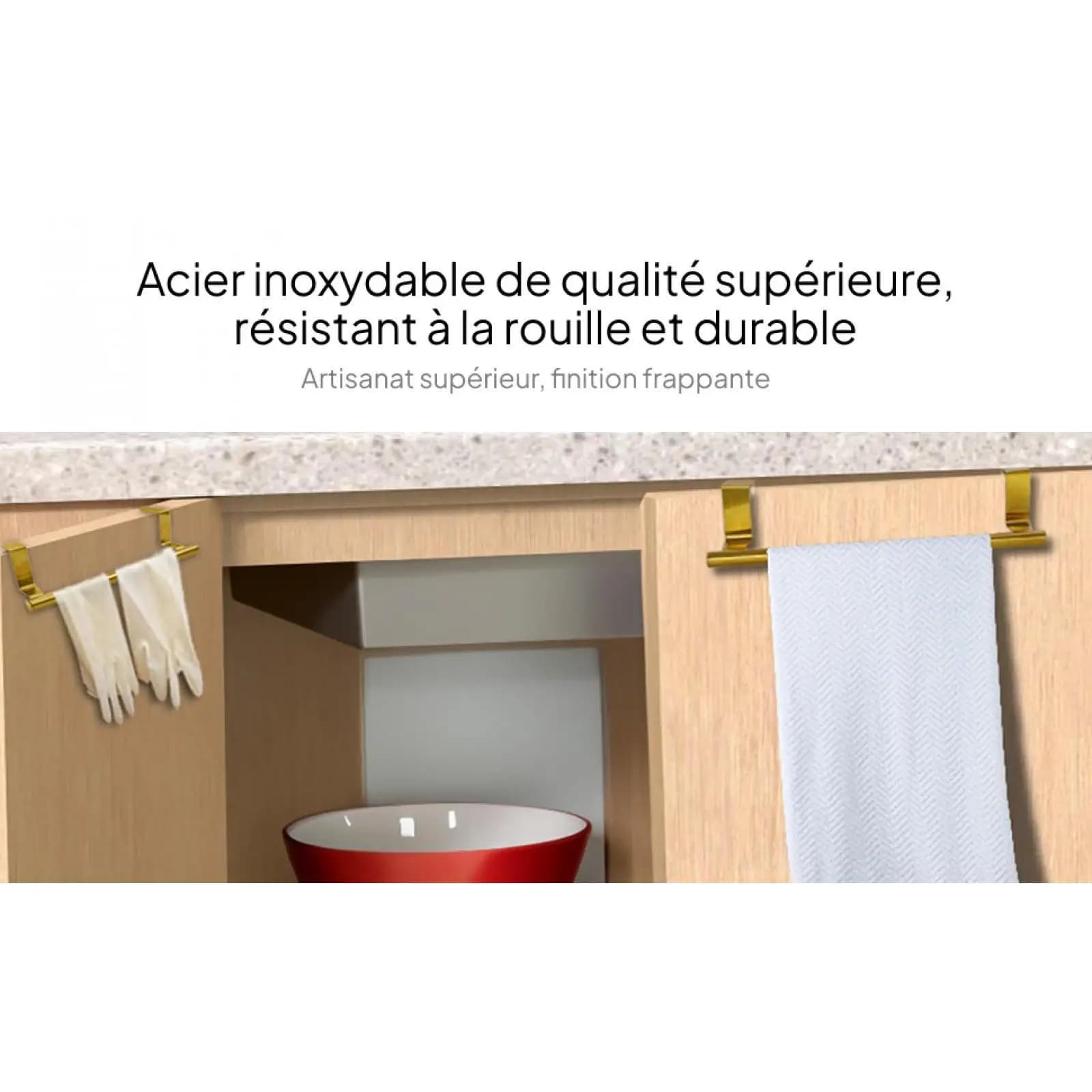 Portasciugamani da appendere sopra la porta, barra antigraffio per l'organizzazione di cucina e bagno