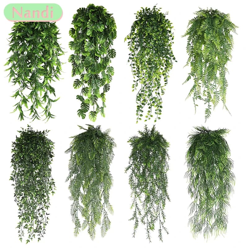 Artificial flower plant suspended from 80 cm Artificial hanging plant with false willow rattan flower for home garden wall decoration