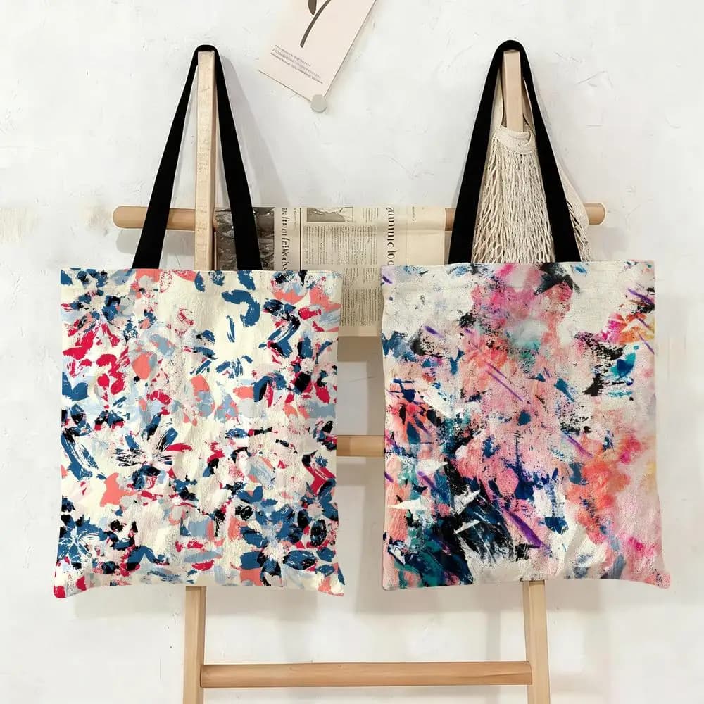 Broken-looking petals Storage Bags Double-Sided Print Canvas Tote Bag Fashion Large Capacity Women's Shoulder Handbag