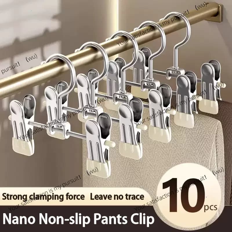 Clip a gancio multifunzionale in acciaio inossidabile per appendiabiti e armadi per riporre i pantaloni