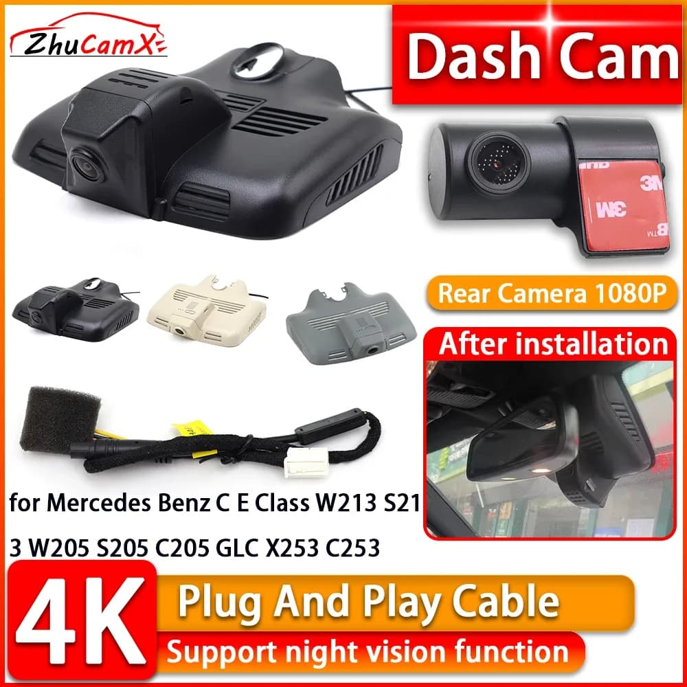 UHD Wiifi 4K Dash Cam for Mercedes Benz CE Class W213 S213 W205 S205 C205 GLC X253 C253 DVR Front Camera for Car Plug and Play