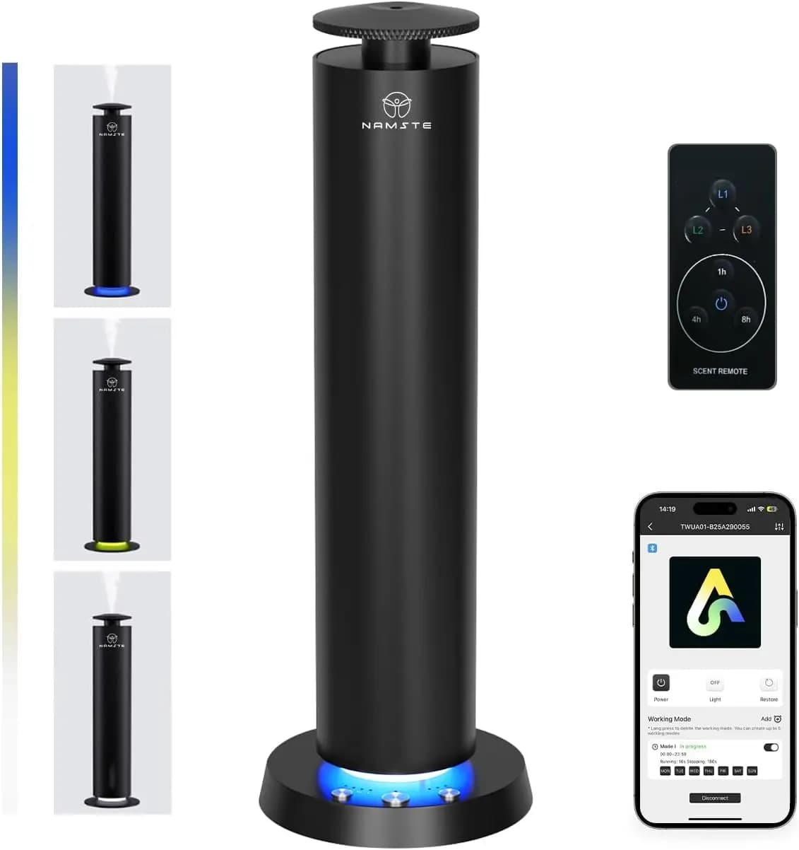 Nuovo Diffusore Senz'Acqua 2026 Aggiornato, Ricaricabile Wireless con Luce LED – Diffusore di Oli Essenziali Silenzioso per Camera da Letto, Copertura 1800 mq