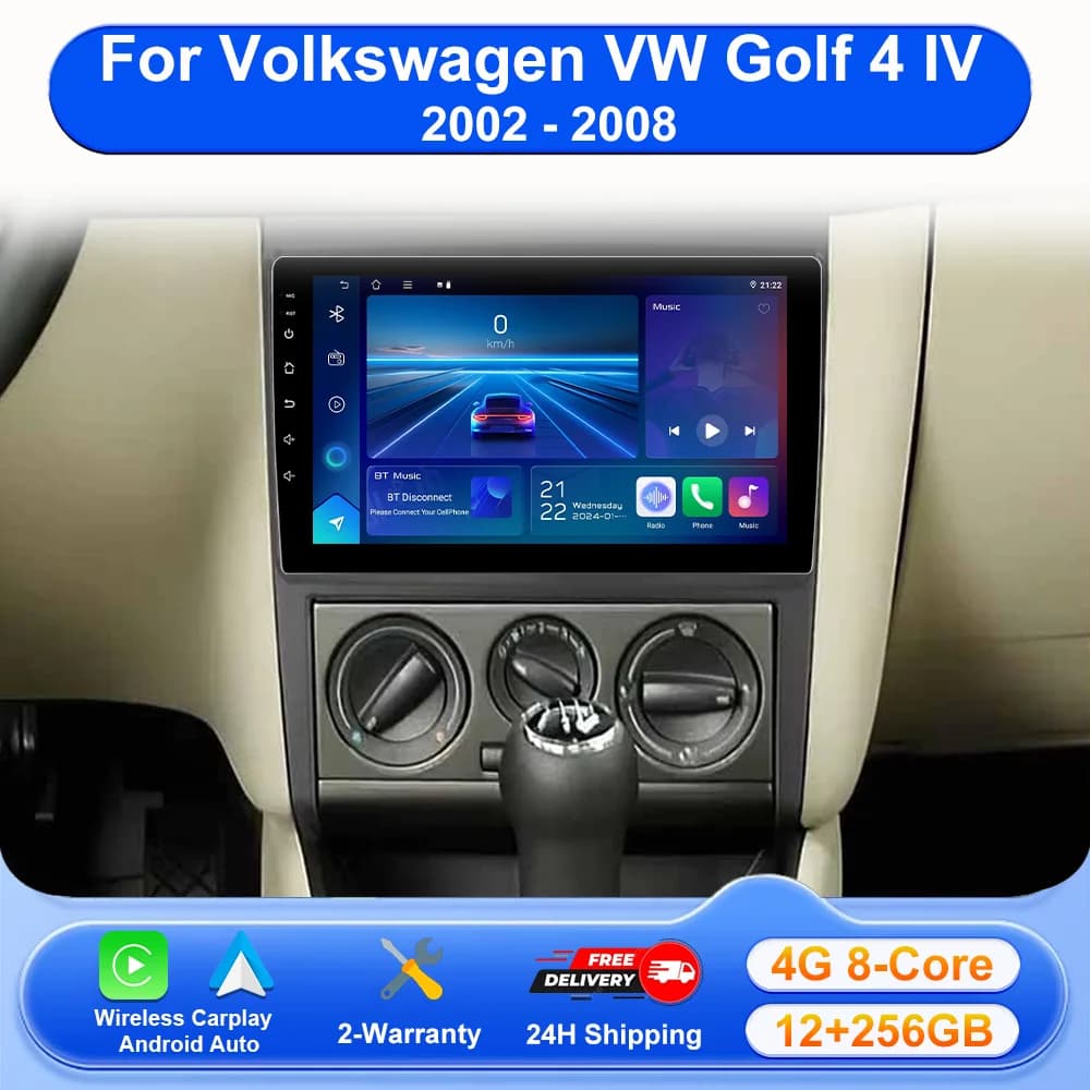 Per Volkswagen VW Golf 4 IV 2002-2008 Android 16 Jetta MK4 Classics Autoradio Multimedia Video Player Carplay Touch Screen DVD