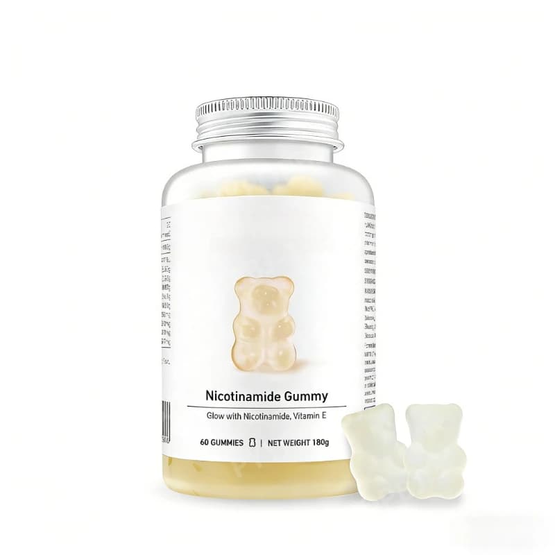 Nicotinamide Gommose Without Lactose, Vitamin B3, E and Rose Canine for Bright and Satined Skin, Daily Food Supplement Non GMO