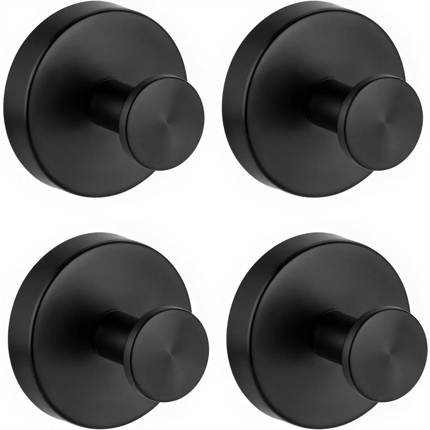 Ganci a ventosa per doccia, ganci rimovibili per asciugamani da parete bagno in vetro senza foratura, per appendere ghirlande, accappatoi, spugne, 4 pz (Nero)