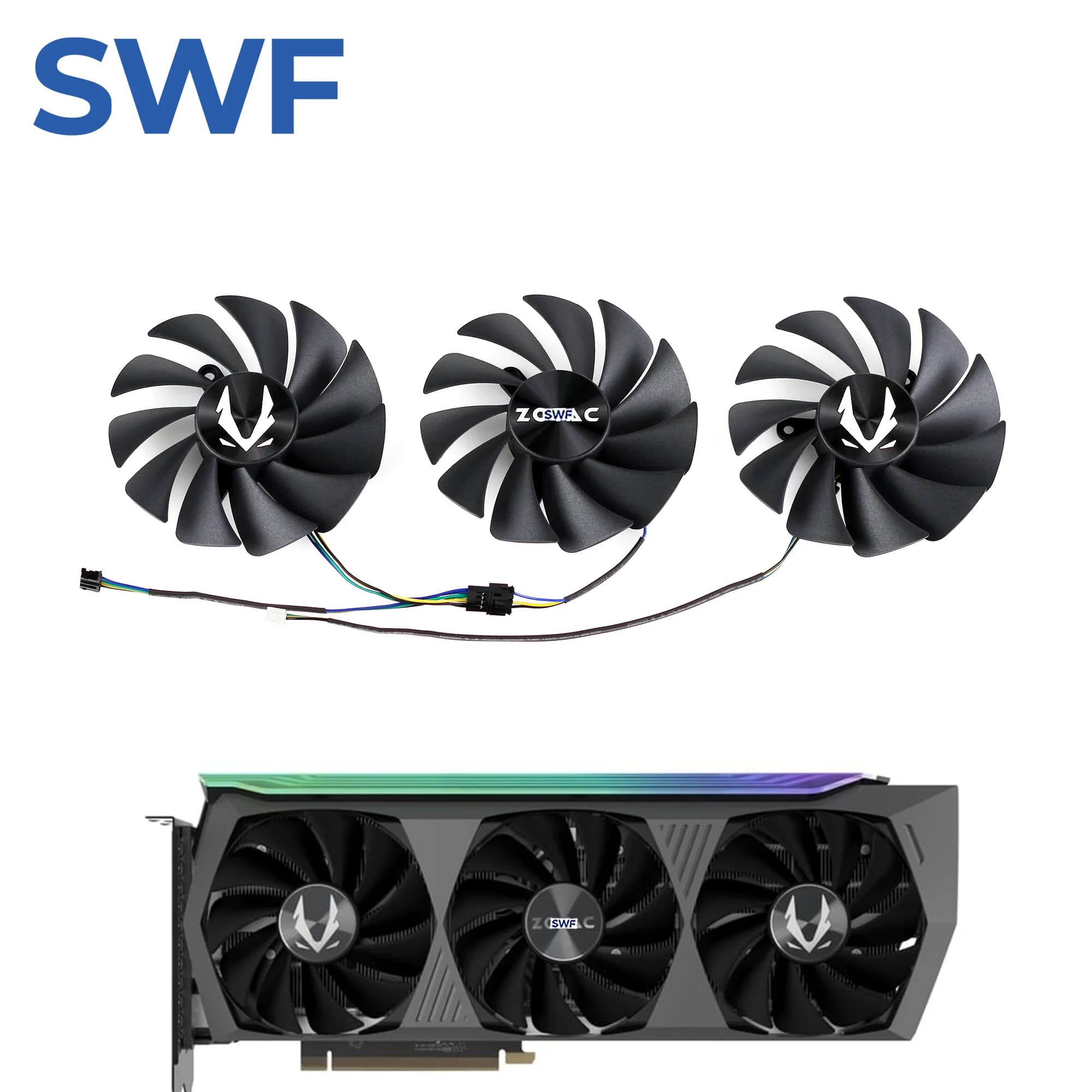Ventola di Raffreddamento GA92S2U per Schede Grafiche ZOTAC RTX 3070 Ti 3080 3090 Trinity OC AMP Holo GFY09215M12SPA