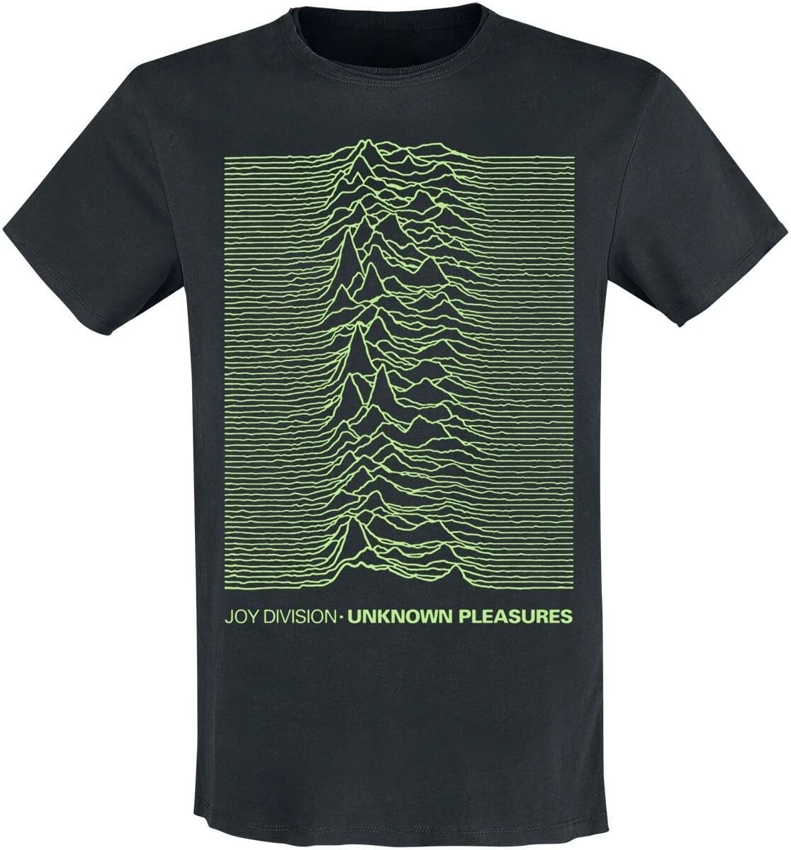 Joy Division Unknown Pleasures T-shirt in cotone con stampa Waveform verde neon Post Punk Streetwear T-shirt unisex girocollo a maniche corte