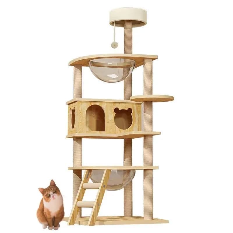 Wholesale Wooden Modern Luxury Cat Tree Climbing Frame Tower Cat Trees and Scratcher