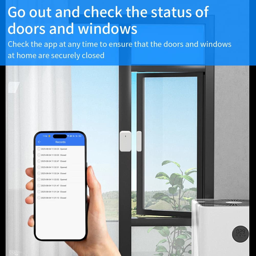 TTLock Smart Wifi Sensore per porte e finestre con telecomando Smart Home Rilevatori di porte aperte/chiuse Sensore di contatto per porte antifurto per la casa