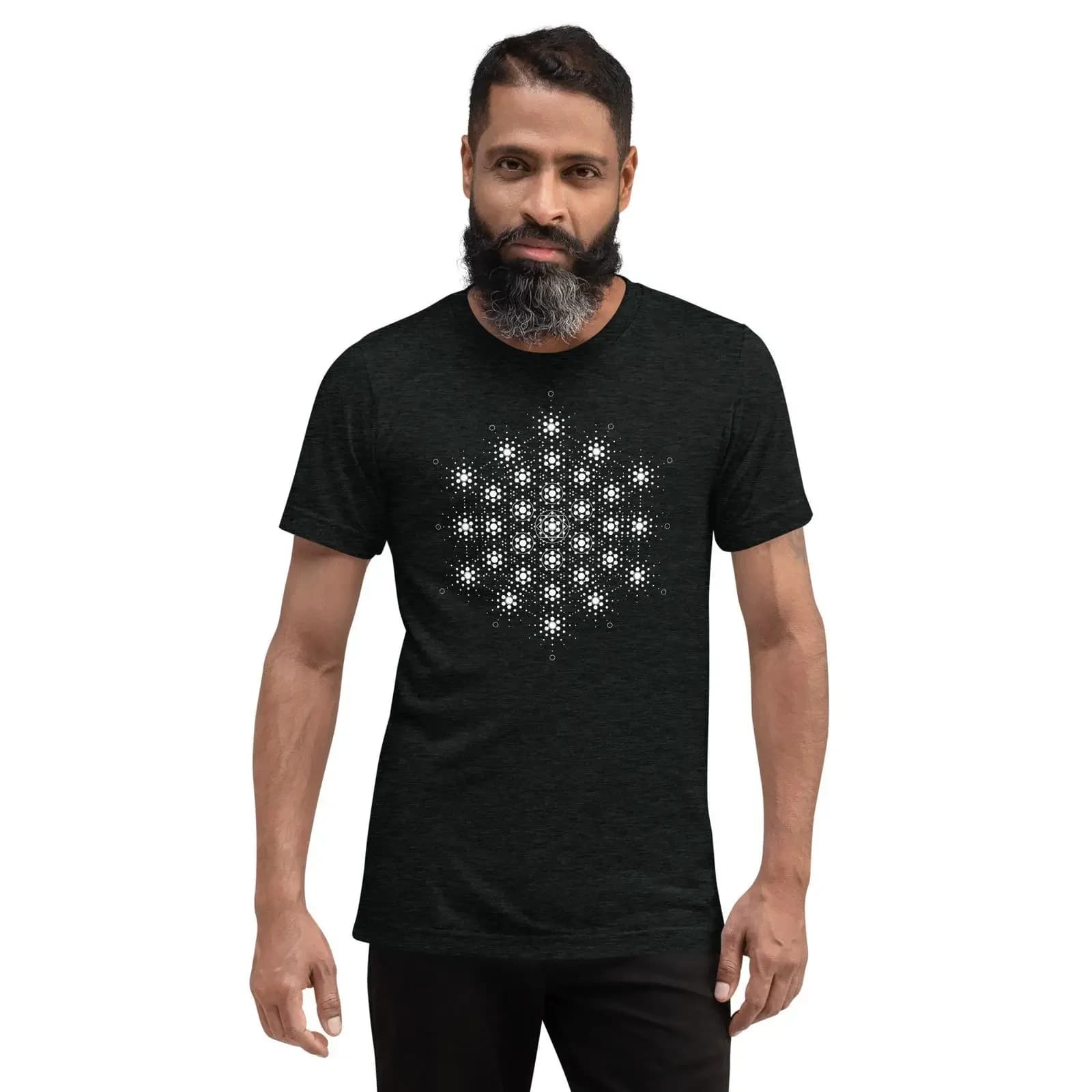 Men's Sacred Geometry T shirt Star Seed Flower of Life Metatrons Cube Fibonacci Psychedelic Visionary Art vintage Washed