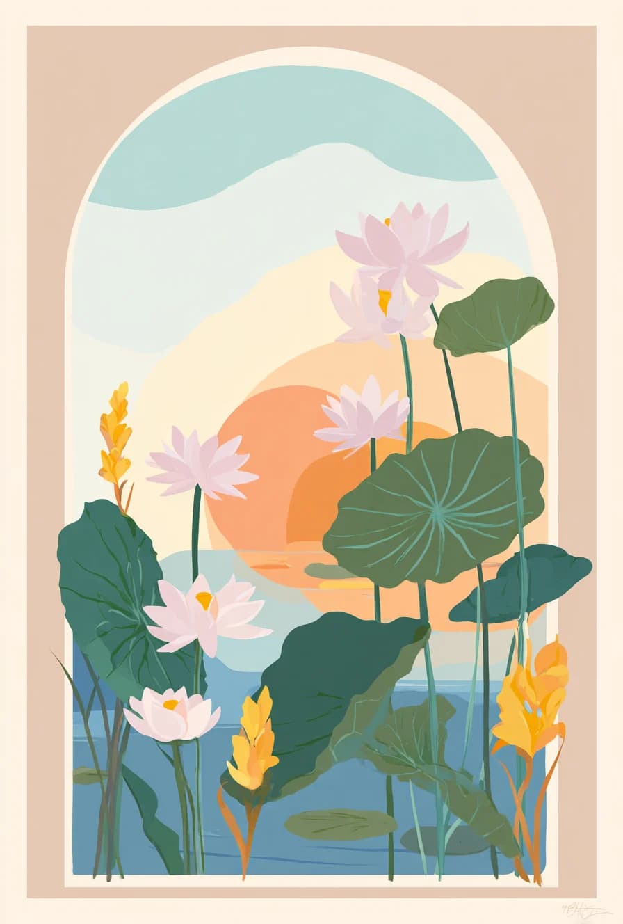 1pc frameless Simple Painting By Numbers For Beginner Acrylic Paints Flowers lotus Crafts Supplies Adults 20X30cm Picture Drawin