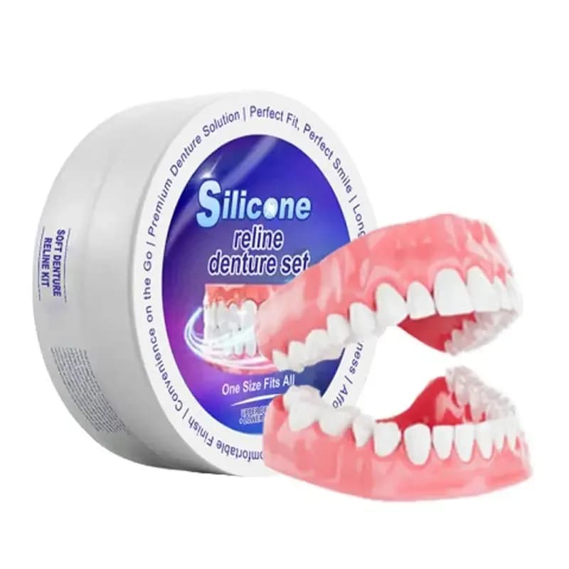 Set of Dentiere in Silicone, Denti Finti Temporanei, Orthodontic Equipment, Oral Hygiene Care, Simulated White teeth for Adults