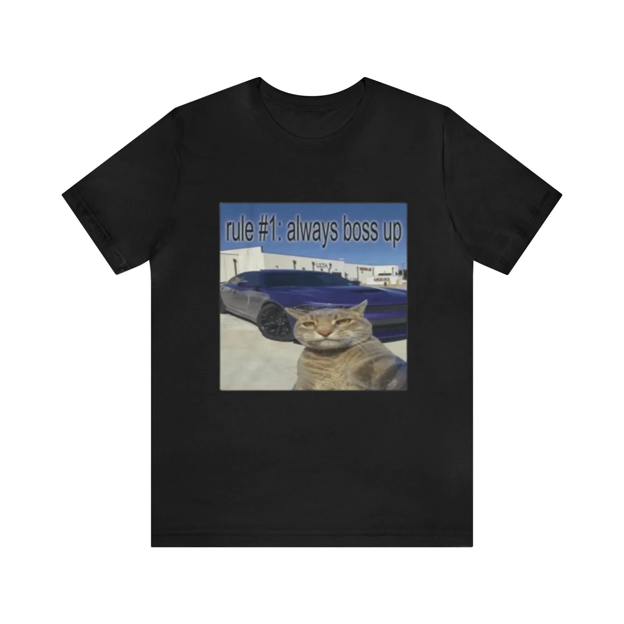 Vintage Funny Women T-shirt for Bold and Playful Everyday Style Printed T-Shirt Always Boss Up Cat Women Casual Clothing