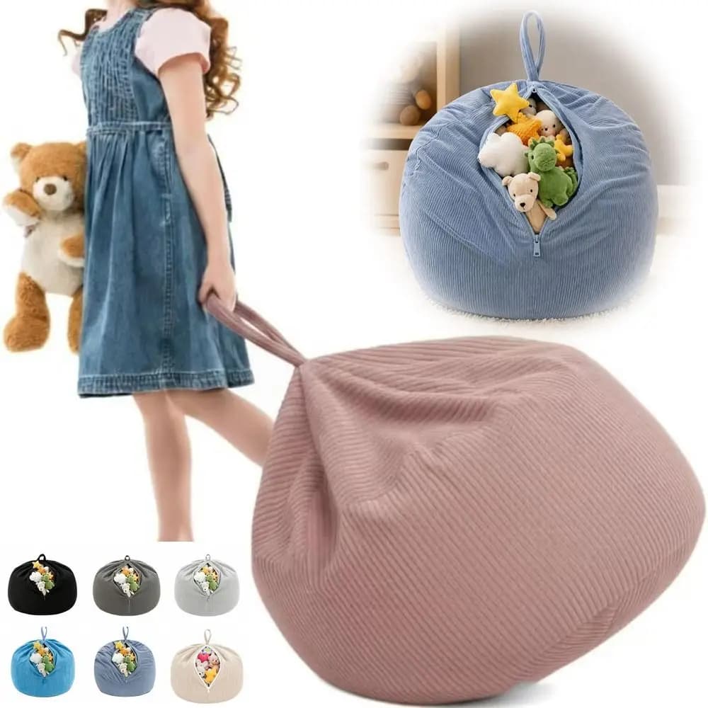 Corduroy Bean Bag Cover Removable Cover Washable Cover Sofa Chair Cover Without Inner Filler Single‑Seat Bean Bag Sofa Slipcover