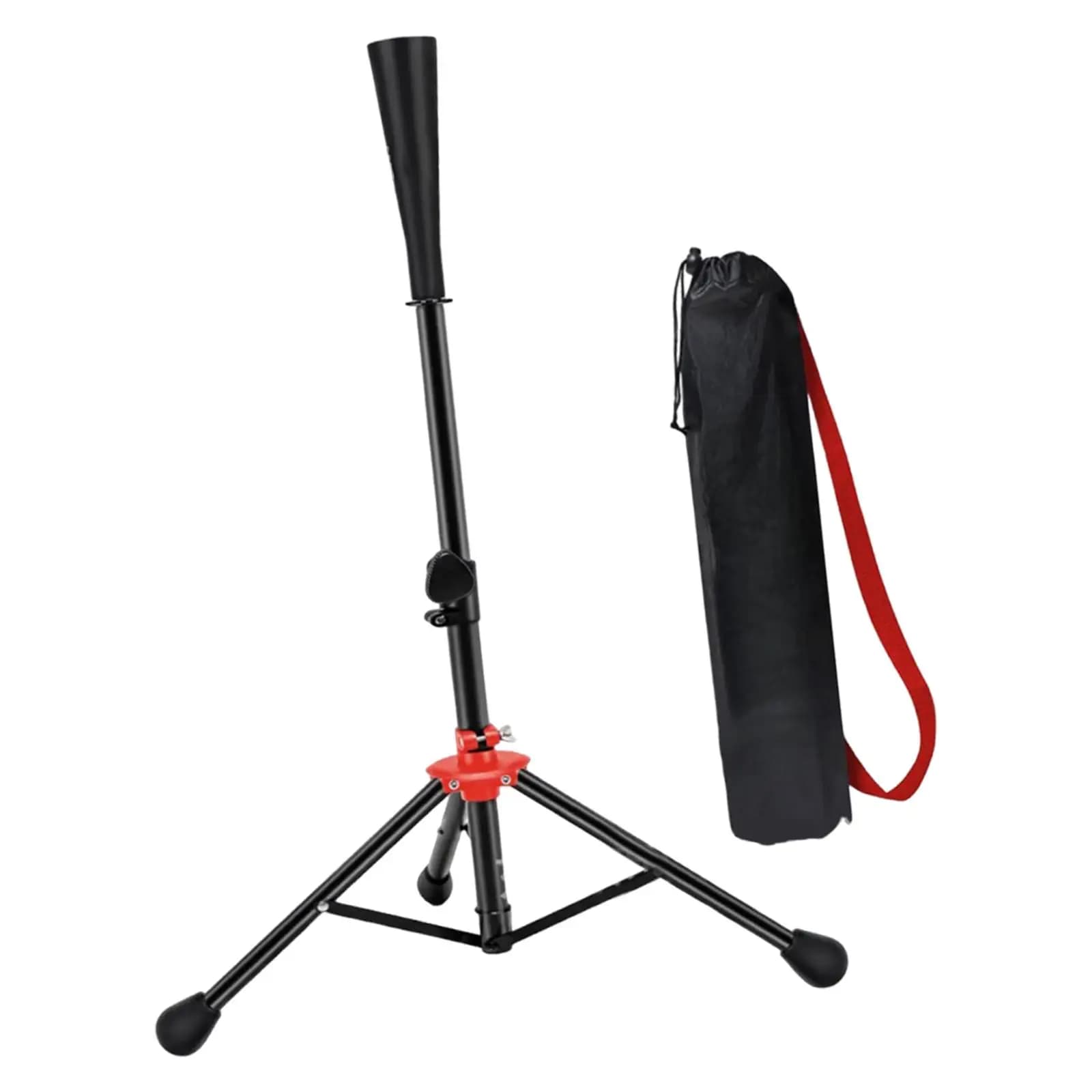 Baseball Batting Tee Rubber Iron Portable Practice Equipment Height Adjustable Tripod for Batting Cage and Indoor Outdoor Play
