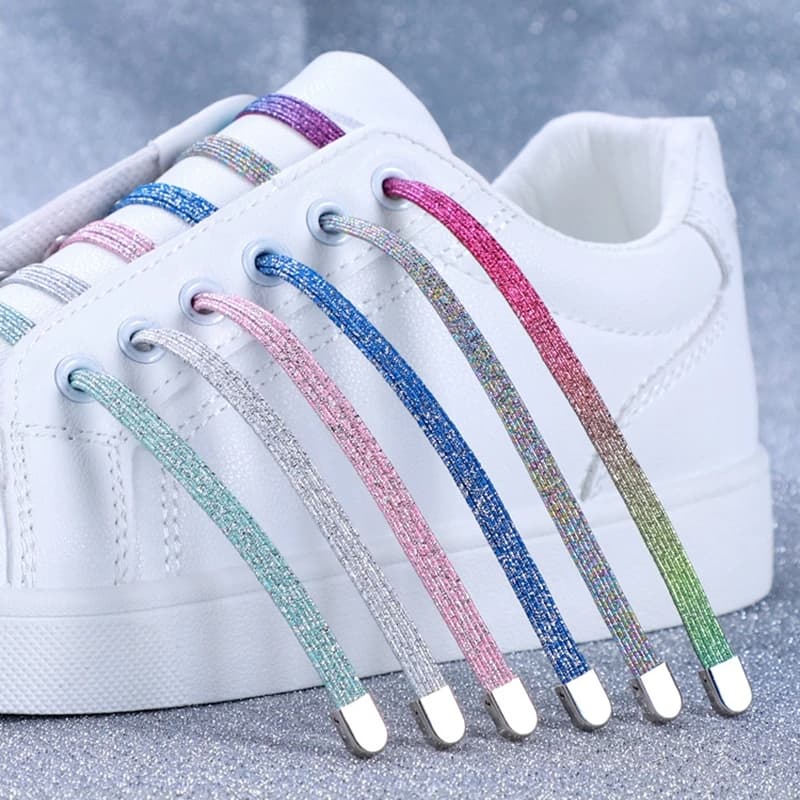 Opzioni multicolori Lacci elastici per scarpe da ginnastica Lacci piatti senza cravatta Generale per adulti e bambini Lacci per scarpe pigre 25 colori