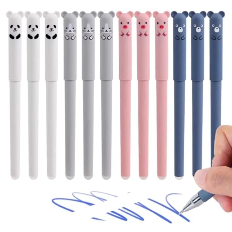 0.4mm Erasable Gel Pens, Pack Cute Cartoon Animal Rollerball Gel Ink Pens able Pens for Adult Writing Calligraphy Note Taking I