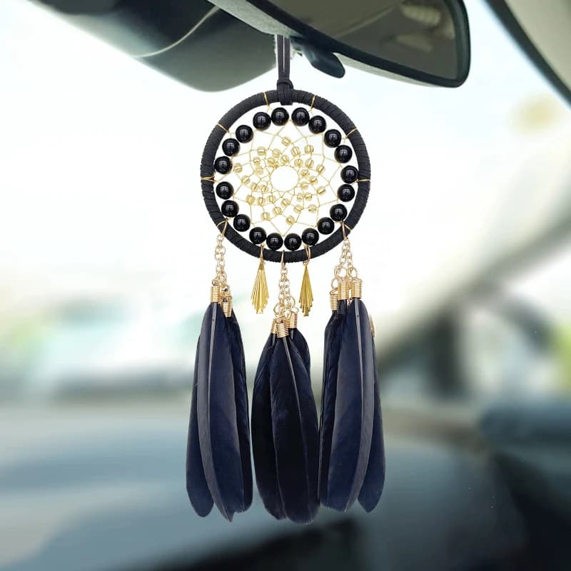 Pendant Mini Dream Catcher Feather Pendant Handmade Wall Hanging Car Pendant Wind Chimes Girls Gifts Room Decor Home Decoration