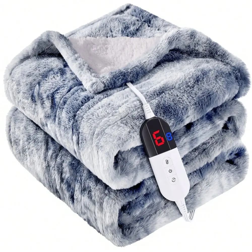 Coperta Elettrica Riscaldata, Regalo di Natale Perfetto, Morbido Flanella Sherpa, 5 Livelli di Calore, Spegnimento Automatico 10 Ore, Lavabile in Lavatrice