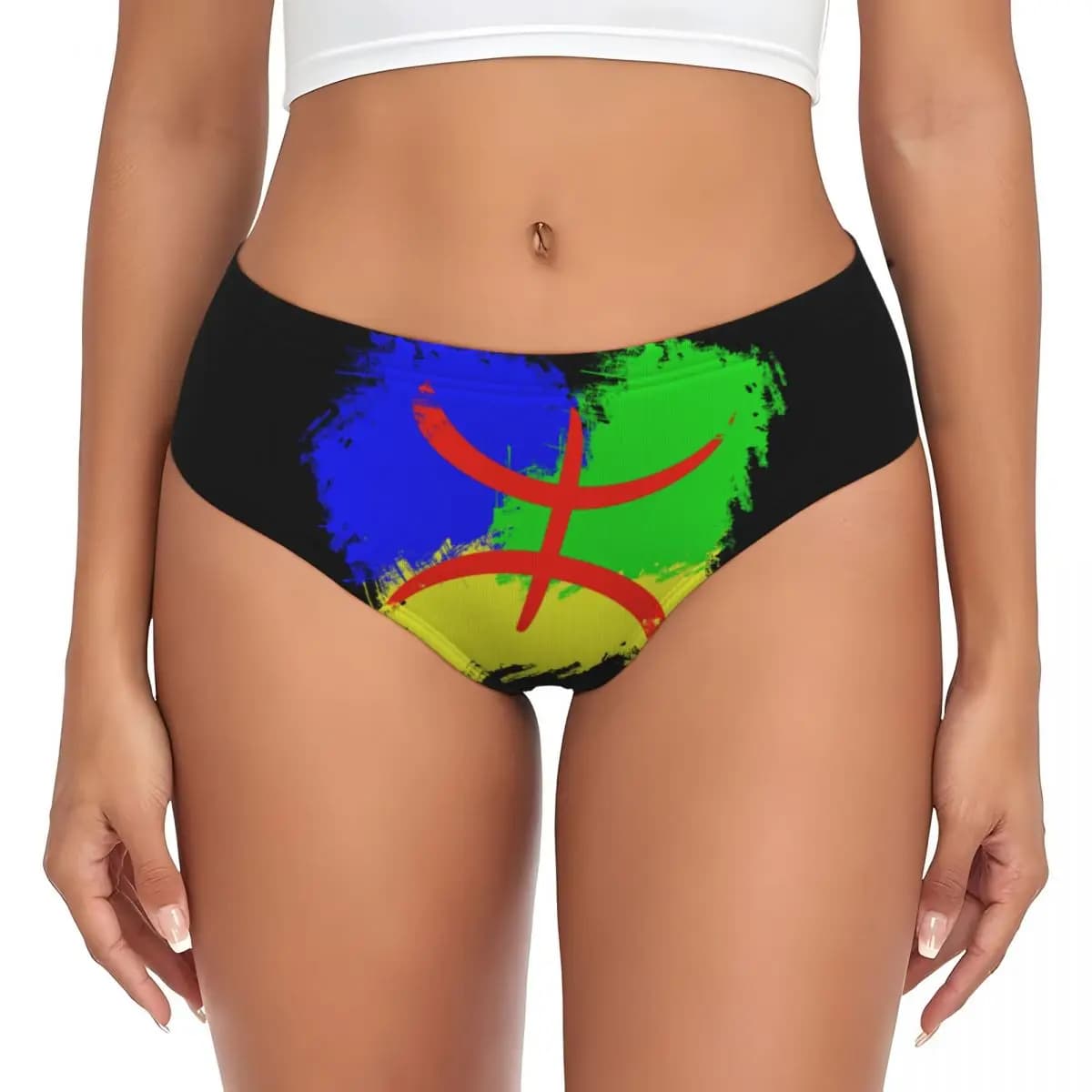 Mutandine Personalizzate con Bandiera Amazigh per Donne, Slip Comodi Femminili, Slip Berberi Amazir Imazighen
