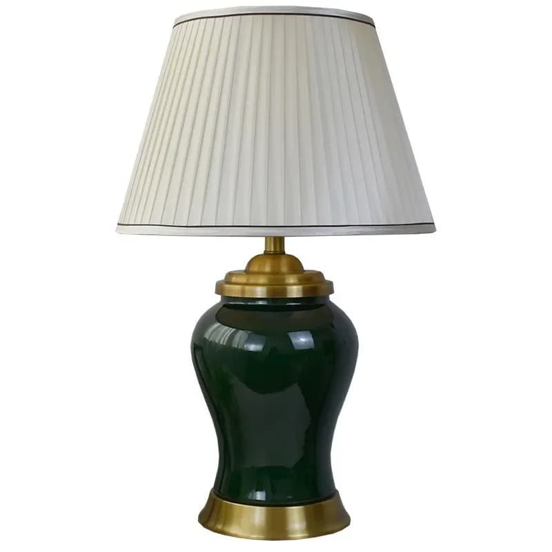 Lampada da scrivania in ceramica Jingdezhen soggiorno camera da letto scrivania a led verde camera da letto scrivania comodino lampada da hotel