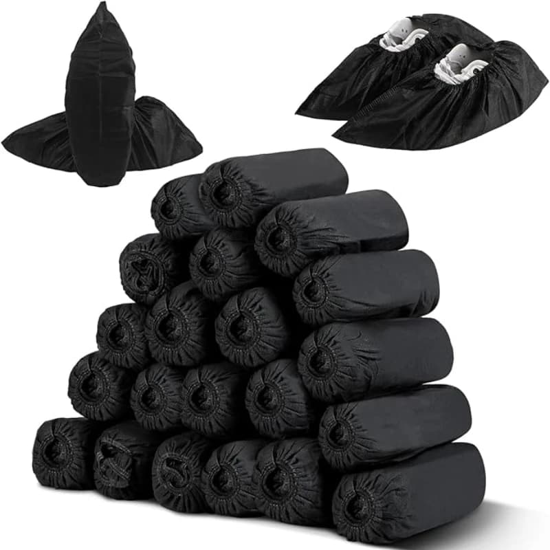 Disposable Boot Shoe Covers 100 Count Foot Booties Shoe Coverings Non Slip Shoe & Boot Covers for Indoor Outdoor Home Workplace