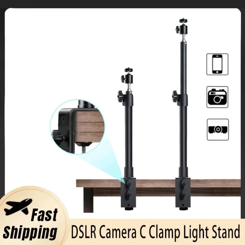 Supporto da Tavolo Regolabile per Fotocamera DSLR con Testa a Sfera per Telefono, Fotocamera, Webcam, Streaming Live e Registrazione Video