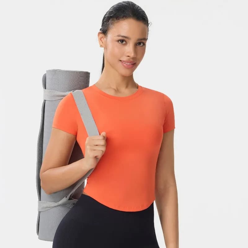Sports Tops Quick-drying Women's Fitness Running Yoga Short Sleeve Moisturizing Wounding Elastic Breathable Yoga T-shirt