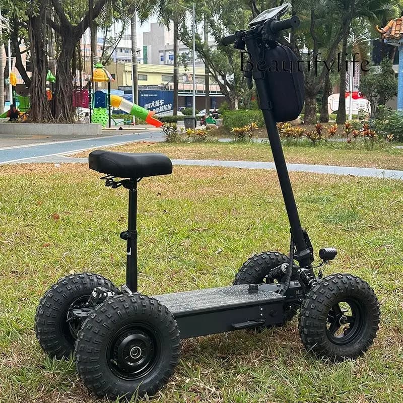Pneumatico fuoristrada elettrico a quattro ruote da 13 pollici, batteria a lunga durata, palla da golf, vecchio, che cammina, pesca, auto semi-pieghevole