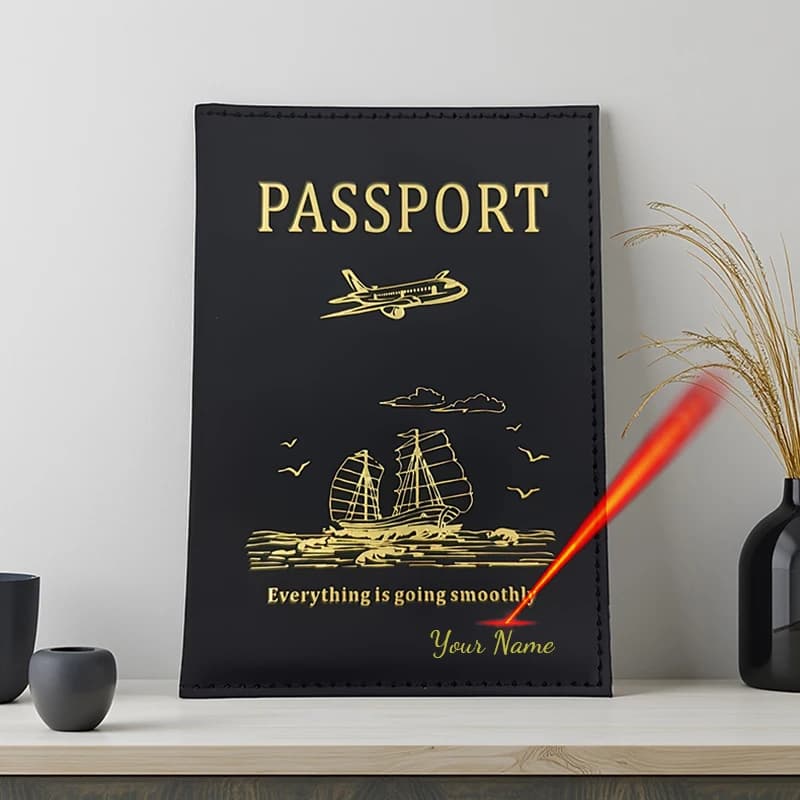 Portafoglio da viaggio con copertina per passaporto dal design creativo e alla moda. Tutto sta andare in modo regolare il porta passaporto. Nome personalizzabile