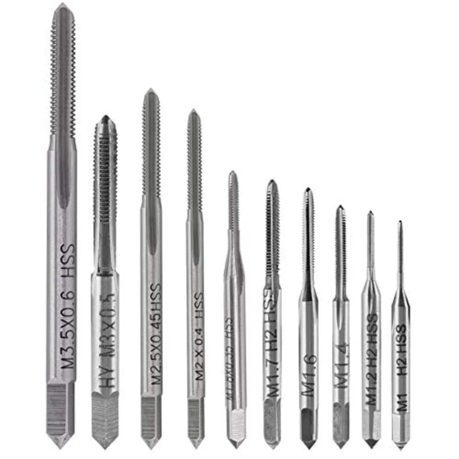 Set di 10 punte per maschiatura micro, mini maschiatori per viti, punte per maschiatura metrica, piccole punte per maschiatura, utensile per filettatura