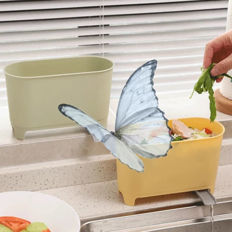 Kitchen Waste Bin Drainable Trash Can Countertop Sink Garbage Cans Home Kitchen Dry Wet Separation Rubbish Bin