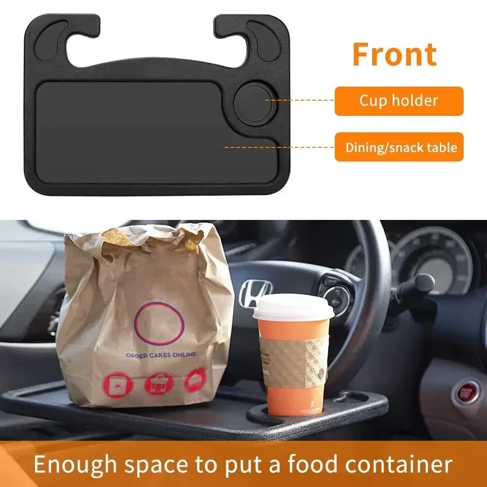 Supporto per Laptop da Auto, Tavolino da Sedile, Vassoio Porta Cibo e Bevande, per Mangiare sul Volante o sul Laptop