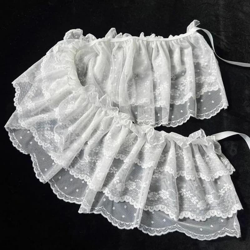 2026 Korean Ins Unique Lace Layered Gauze Skirts Lace Trim A-Line Short Cloth Mini Waist Skirts Harajuku Girl's White Skirts Y2K