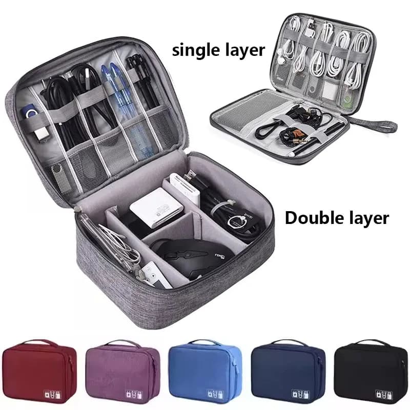 Borsa per riporre cavi Organizzatore elettronico digitale Borsa per riporre cavi da viaggio impermeabile per caricabatterie per linea dati USB portatile