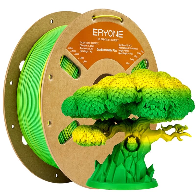 ERYONE Filamento PLA 1KG Opaco Sfumato Multicolore Arcobaleno per Stampante 3D