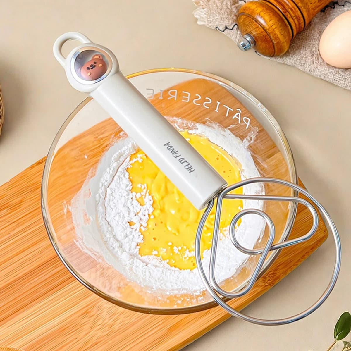 Frusta per Impasto in Acciaio Inox 304 Resistente con Impugnatura Comoda, Mixer Manuale per Pane e Pasticceria, Utensili da Cucina per Panificazione