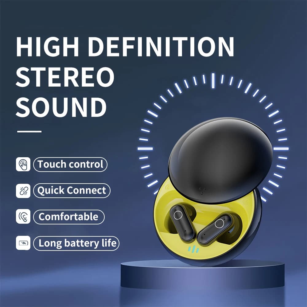 Mini Invisible Headphones Bluetooth Semi-in-ear IPX5 Waterproof Wireless Sports Headphones with Microphone HD Call Headphones