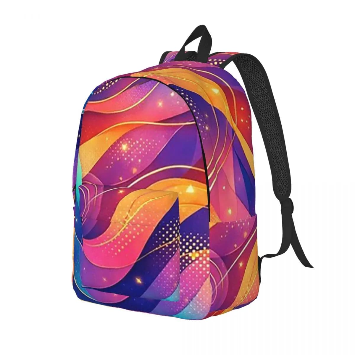 Cyber Grid Abstract Neon Energy Flow Zaino per la scuola, borsa da viaggio per escursioni, zaino da viaggio per ragazzi e ragazze, borsa a tracolla alla moda
