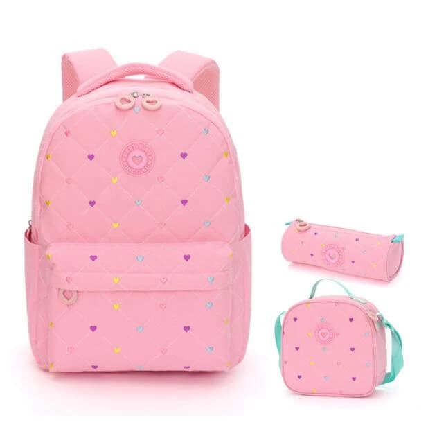 Zaini per ragazze Zaino per ragazze da 3 pezzi con borsa per il pranzo e astuccio per ragazze Zaini per la scuola elementare, delle scuole medie e superiori