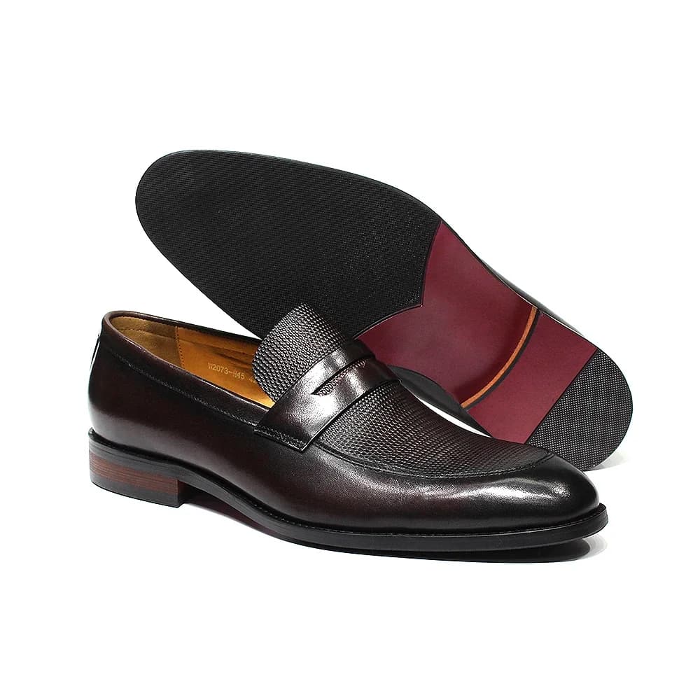 Mocassini Penny da uomo in vera pelle di lusso Scarpe eleganti da ufficio slip-on italiane per uomo Calzature mocassini per feste di nozze