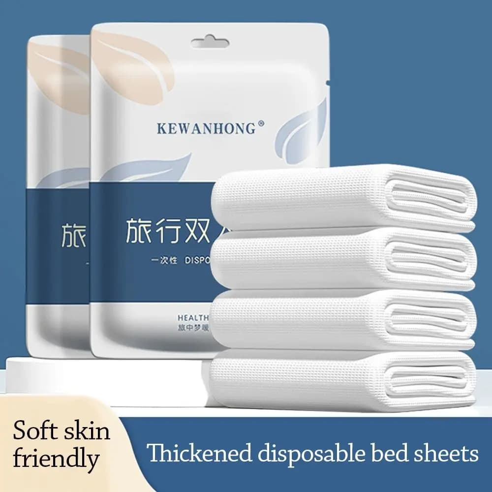 Disposable 3/4-piece disposable bed linen Set of dirt-proof bed linen Federa Insulating bed sheets in nonwoven fabric