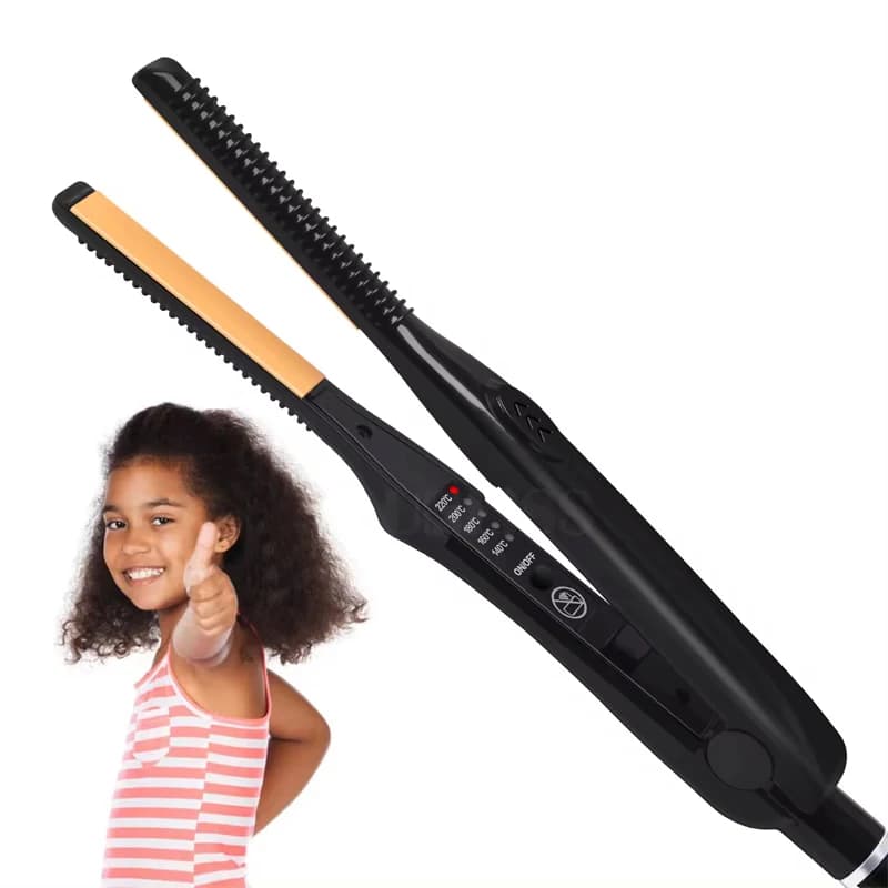 Piastra per capelli 2 in 1 di vendita calda, ferro dritto a riscaldamento rapido, mini strumento per lo styling del parrucchiere dritto portatile