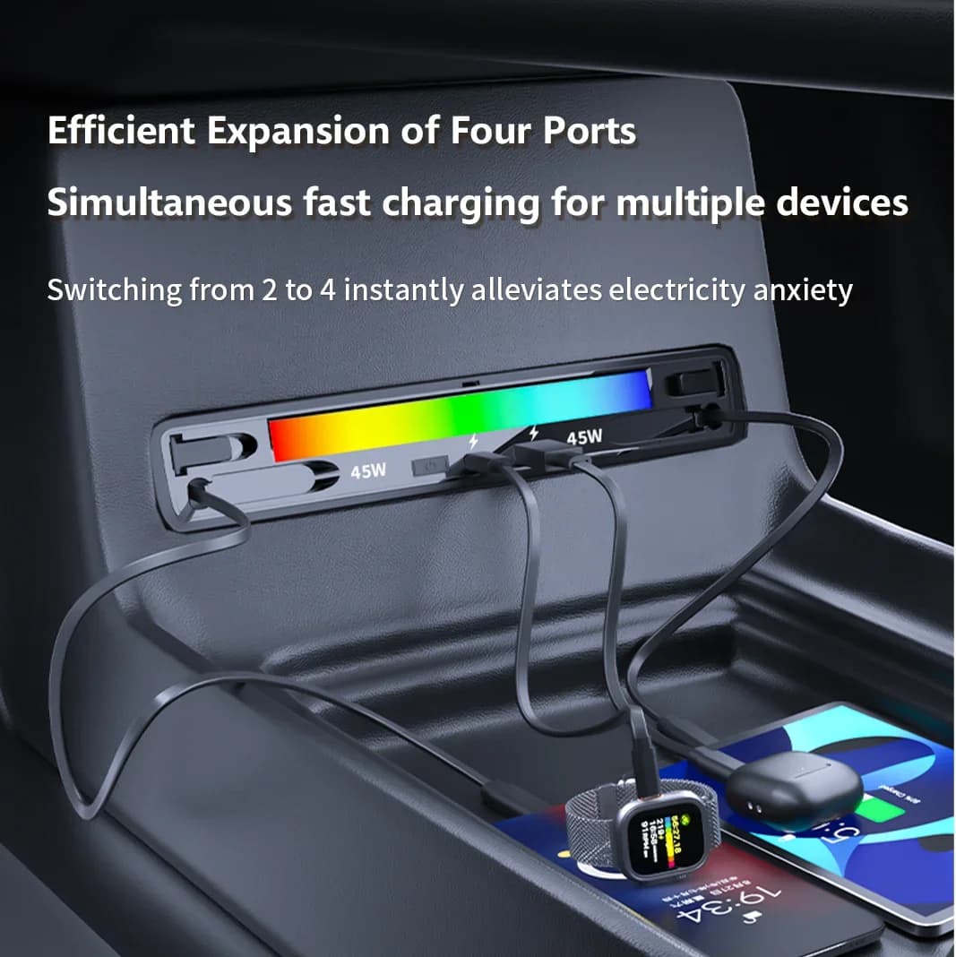 Caricabatterie Rapido 130W per Xiaomi SU7 Ultar 2024 2025, Stazione di Ricarica con Splitter per Accendisigari e Convertitore USB
