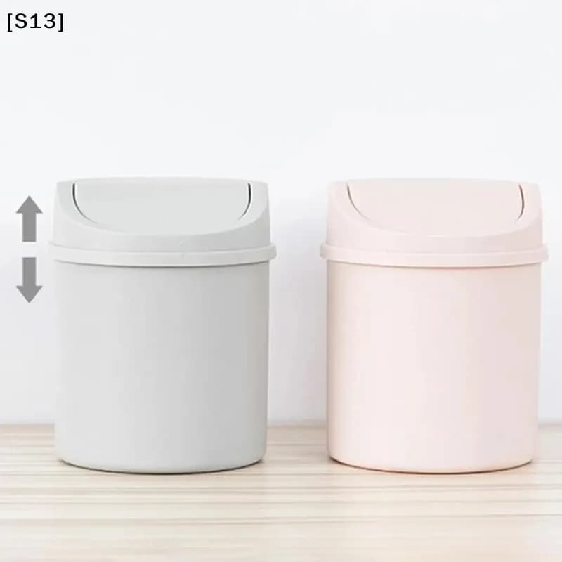 Universal Waste With Lid Desktop Office Organizer Storage Home Garbage Basket Container Table Trash Bin Small Trash Can