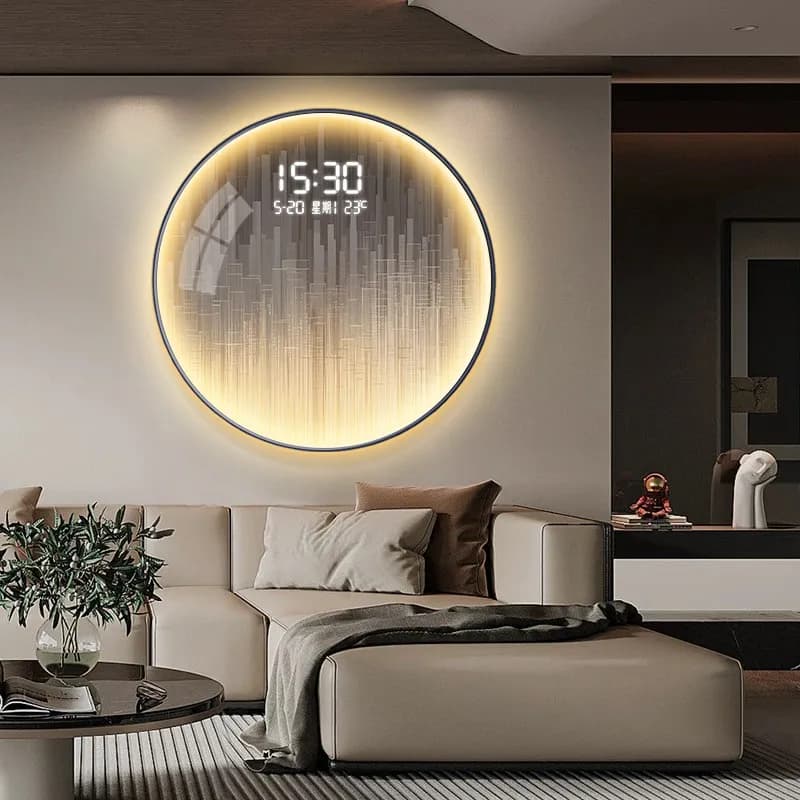 Led Large Wall Clock Digital Calendar Nordic Electronic Wall Clock Decoration Aesthetic Relogio De Parede Digital Room Stuff